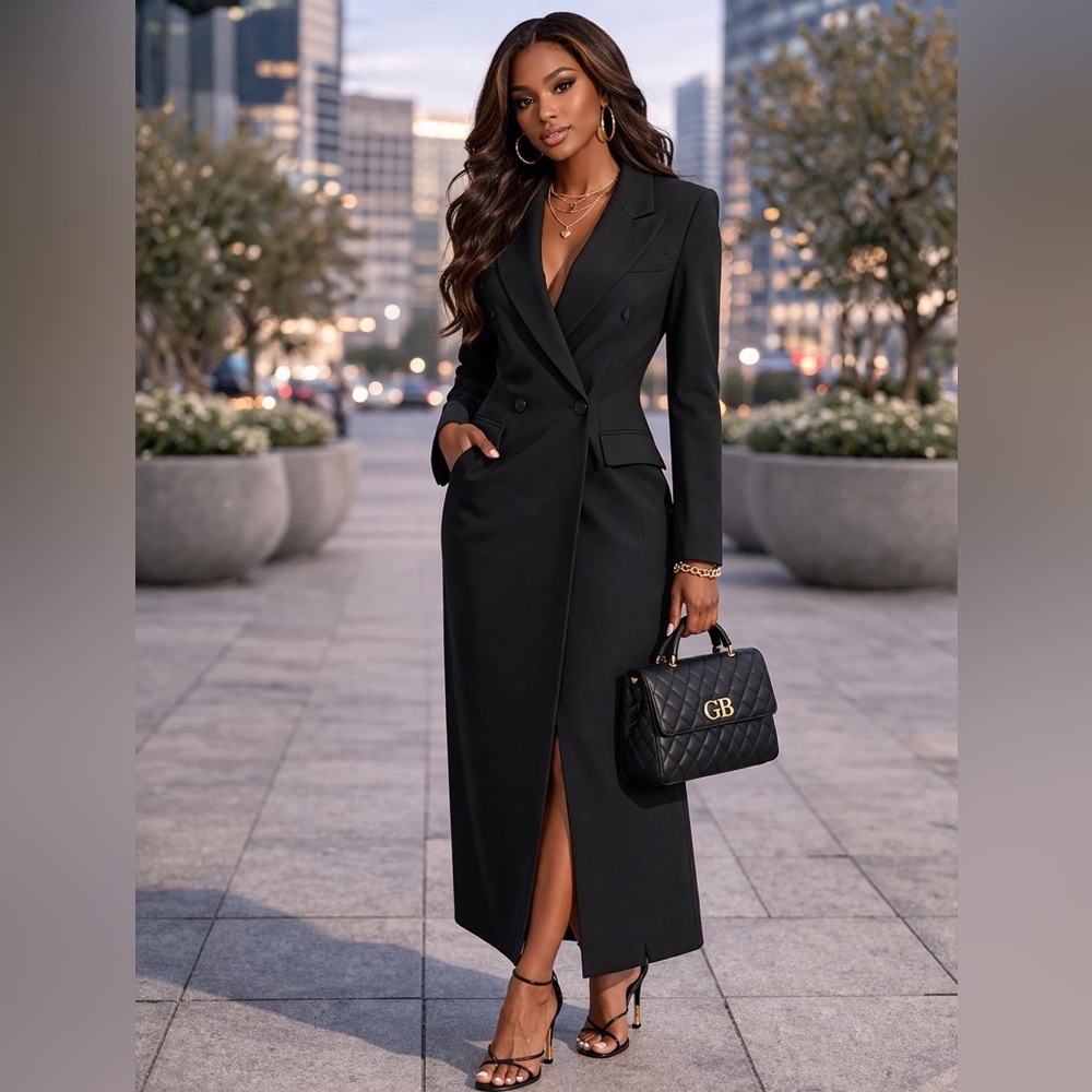 Glitz Beaute Sovereign Power Coat – Black Edition 🖤✨
